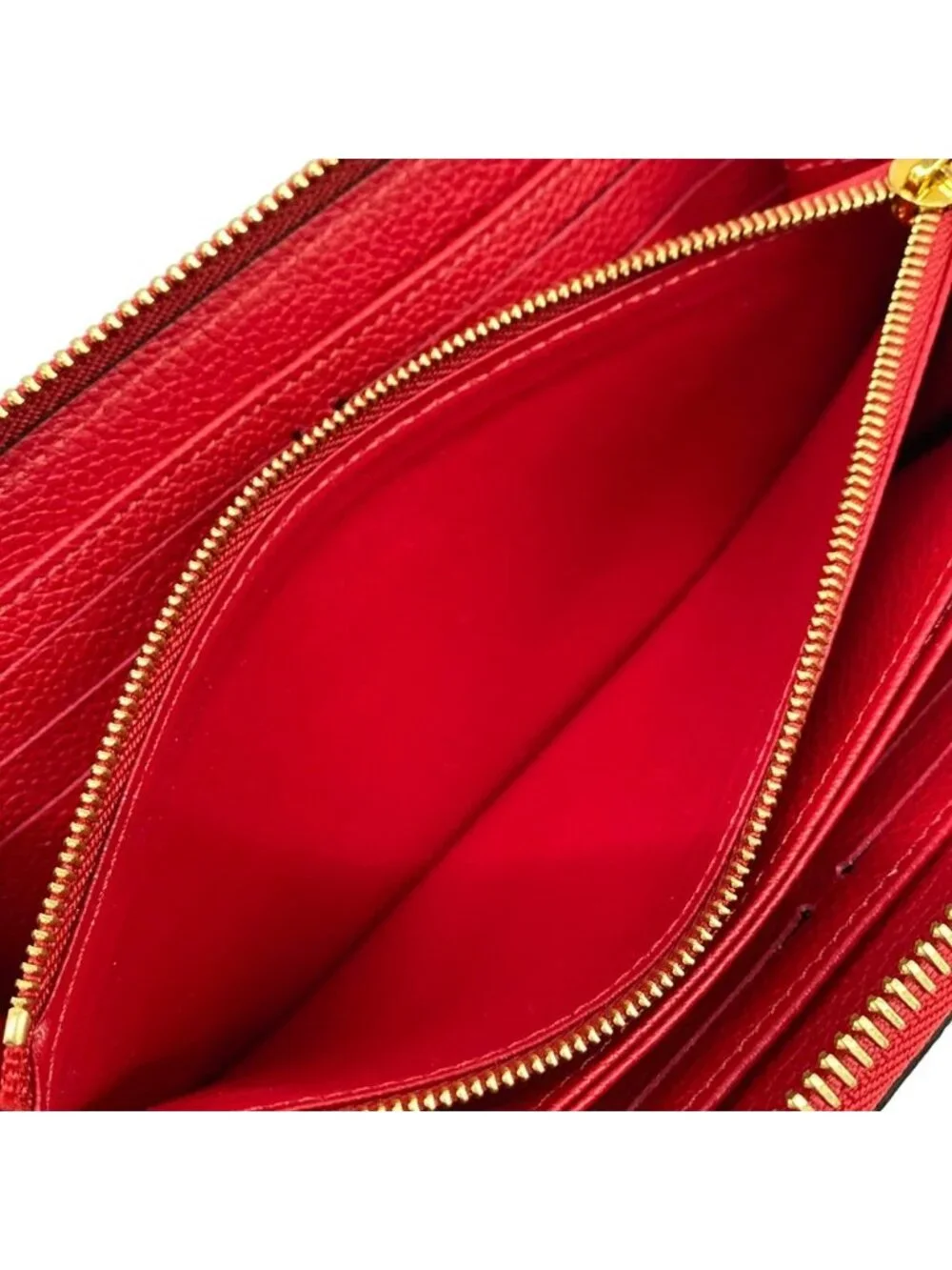 Louis Vuitton Wallet Monogram Empreinte Zippy Scarlet Leather Cowhide